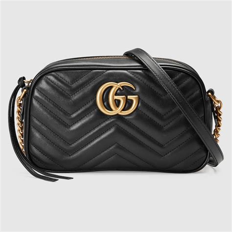 borsa gucci nera in pelle matelassée|Borsa GG Matelassé in pelle nera .